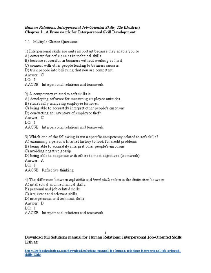 Interpersonal skills list pdf examples